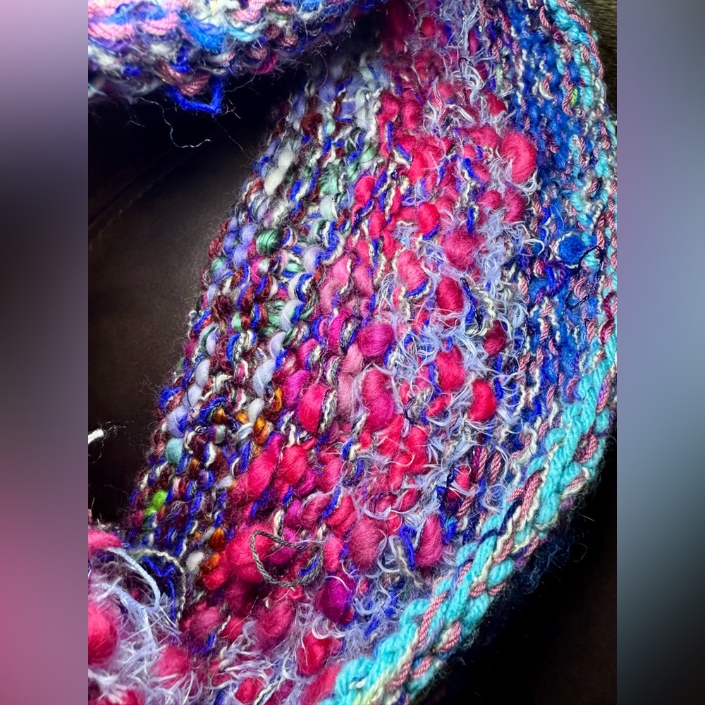 Hand Crafted Multicolor Knit Wrap - Picture 14 of 14